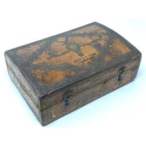 Box With The Hot Air Balloon And Its Poem In Ink - Louis XVI Period - 1784