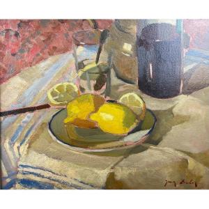 Jean Dulac (1902-1968) “still Life With Lemons”