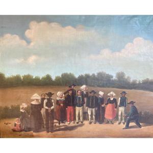 19th Century Painting "the Bowling Game"