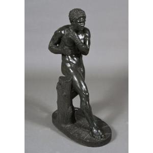 “roman Wrestler” Green Marble Sculpture 