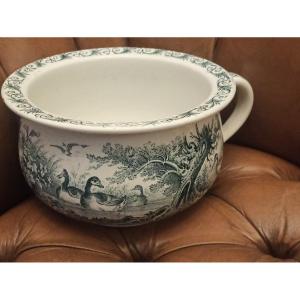 Sarreguemines Faience Pot D Ease Model Ducks Circa 1900