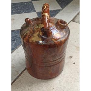 Water Pitcher In Glazed Terracotta, Catalonia Circa 1900