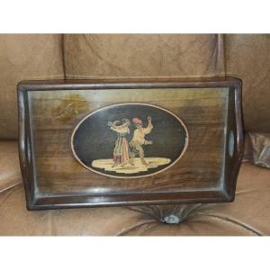 Small Empty Pocket Tray In Neapolitan Marquetry, Circa 1880