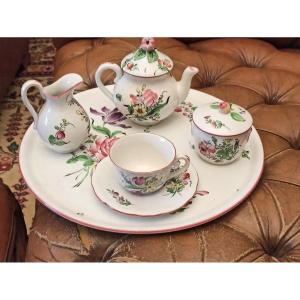 Selfish Service In Earthenware From Lunéville 19th Century