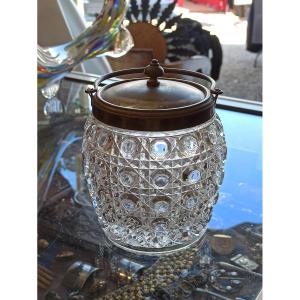 Baccarat Crystal Biscuit Jar Fine Diamond XIXe 