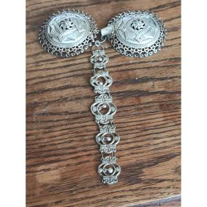 Pair Of Large Silver Cape Buckles, Minerva Hallmark