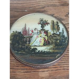 Important Praline Box Decorated With A Glass Setting, Circa 1830