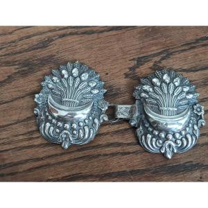 Pair Of Silver Belt Buckles Circa 1848