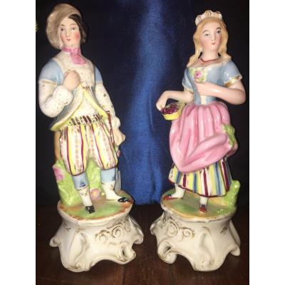 Pair Of Paris Porcelain Pen Holder