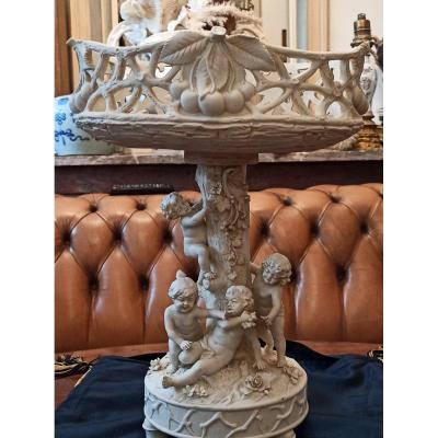 Important Biscuit Fruit Bowl Around 1900