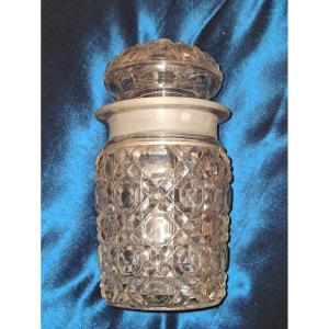 Baccarat Diamond Cut Crystal Covered Toilet Trim Jar