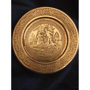 Circular Box In Silver Engraved With A Genre Scene D After The Elder, Le Jardinier Galant