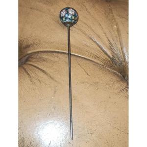 Hat Pin Decorated With A Ball In Cloisonne Enamels In The Style Of Beijing Cloisonne X