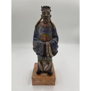 Polychrome Statue Of A Chinese Dignitary (18th-19th Century)
