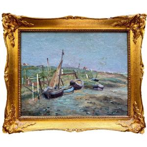 Boats On Dry Land, Alfred Verstraeten (1900-1910)