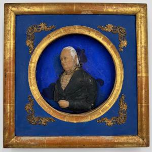 Wax Medallion Of An Old Man (19th Century)