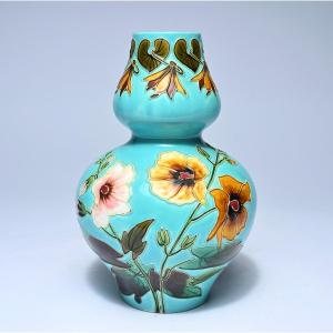 Art Nouveau Style Vase With A Bulbous Belly, l'Herniné-declercq (1904-1910)