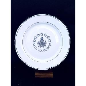 Masonic Plate - La Charité Lodge - Belgium 19th Century 