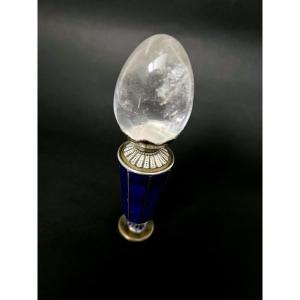 Masonic Seal In Rock Crystal, Lapis Lazuli, Enamel And Silver – Late 19th / Early 20th Century