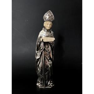 Silver And Bone Bishop Statuette - France