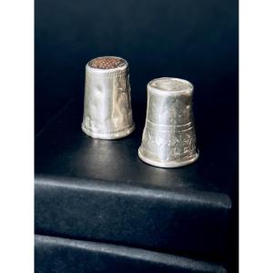 Pair Of Silver Thimbles, Imperial Russia, Late 19th Century