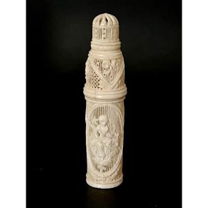 Carved Ivory Needle Case