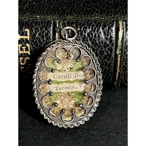 Double Oval Reliquary – Saint Charles Borromeo And Saint Teresa Of Avila, Virgin, Italy - 19th Century