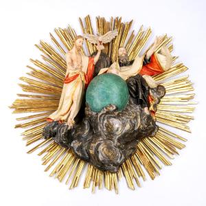 Monumental Holy Trinity In Radiant Glory - 19th Century - 1m37x1m37
