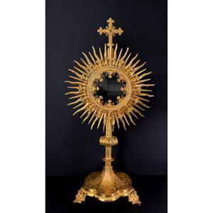 Neo-gothic Monstrance In Gilded Metal – Maison Poussielgue-rusand – Paris