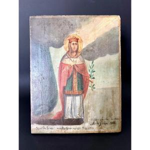 Orthodox Icon Representing Saint Kyriaki (αγία κυριακή) - 19th - Greece (balkans)
