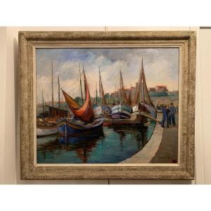 At The Fishermen's Port - Marseille - Girard Mond (1892-1980)