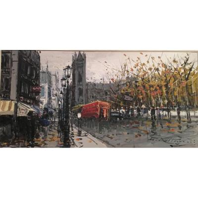 Londres . Huile Sur Toile.