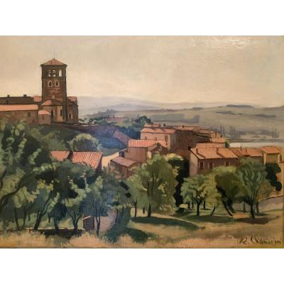 Village Of The Region Lyonnaise -rené Chancrin (1911-1981)