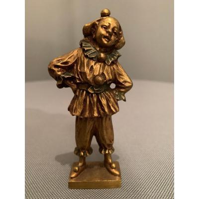 « Pierrot » Bronze De Dominique Alonzo XXe Siècle.