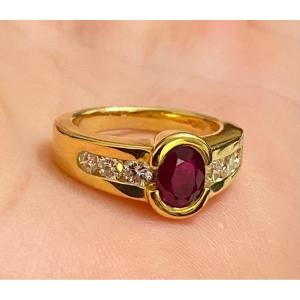 Gold, Ruby And Diamond Ring