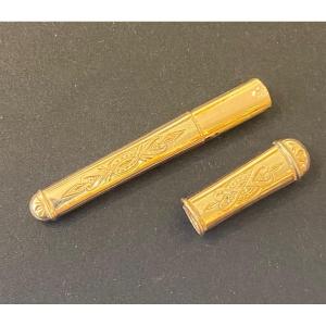 Sewing Needle Case In Vermeil