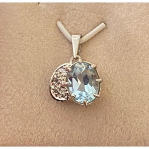 Gold, Topaz And Diamond Pendant