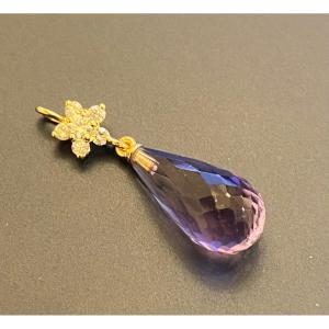 Gold, Diamond And Amethyst Pendant
