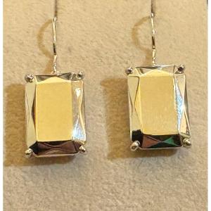 Christofle Vintage: Pair Of Silver Drop Earrings. Pierre d'Argent Model.