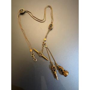 Antique Watch Chain In 18k Yellow Gold (750/1000).