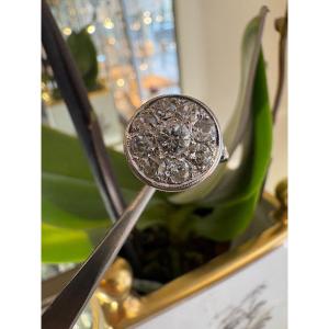 Art Deco: Ring In 750/1000th White Gold And Diamonds.