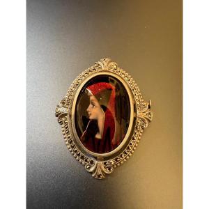 Antique Silver Brooch 800/1000 Eme, Miniature And Marcasites