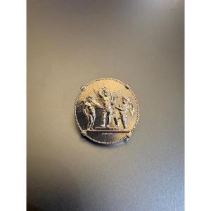 Lagrange: Silver Brooch With Three Cherubs.