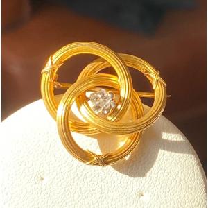 Old Tourbillon Brooch In Gold And Diamond