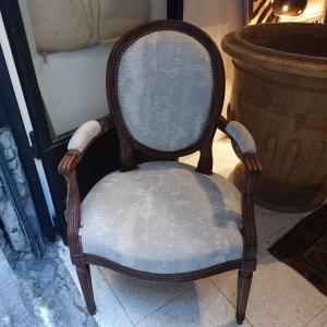 Pair Of Louis XVI Period Cabriolet Chairs, 18th Century