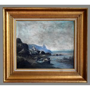 Lake Landscape, Animated Lakeside Painting,