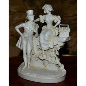 Porcelain Biscuit Group, Character Statue, Scheibe - Alsbach - Thuringia - Germany