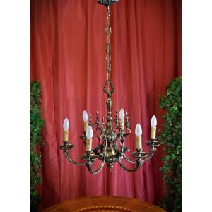 Bronze Chandelier With Six Arms Of Lights In The Napoleon III Style, 6 Lights,