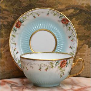 L. Buisson. Large Limoges Porcelain Cup And Saucer, Breakfast Tea, Chocolate 