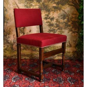Louis XIII Style "back" Chair With Short, Wide Back,